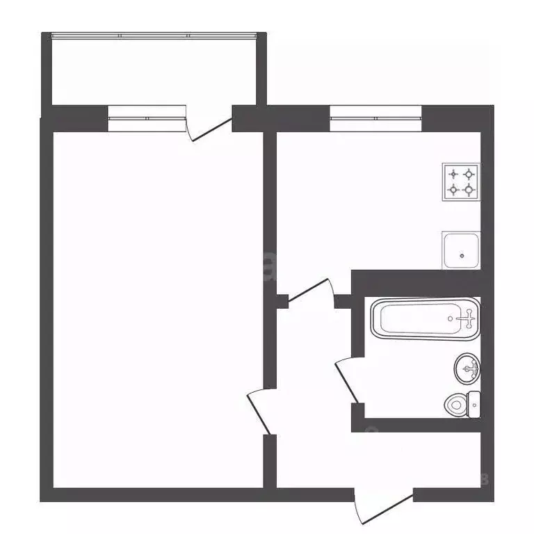 1-к кв. Амурская область, Райчихинск ул. Победы, 68Б (32.4 м) - Фото 1