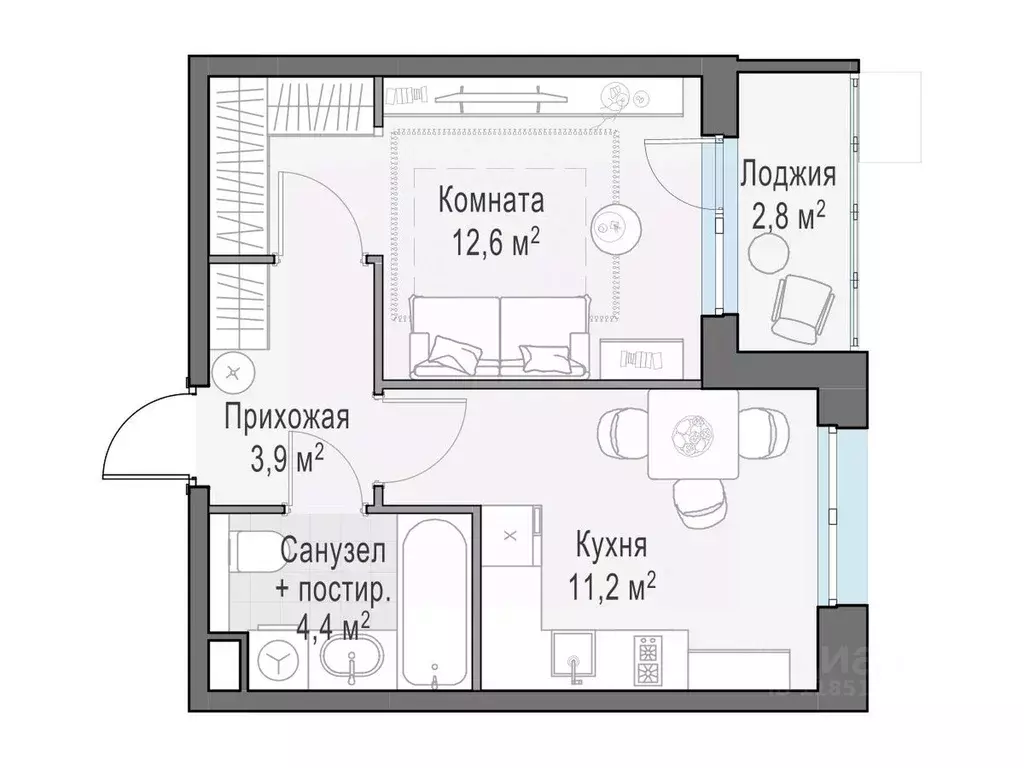 1-к кв. Московская область, Пушкино ул. Антона Ветчинова, 3к1 (33.64 ... - Фото 0