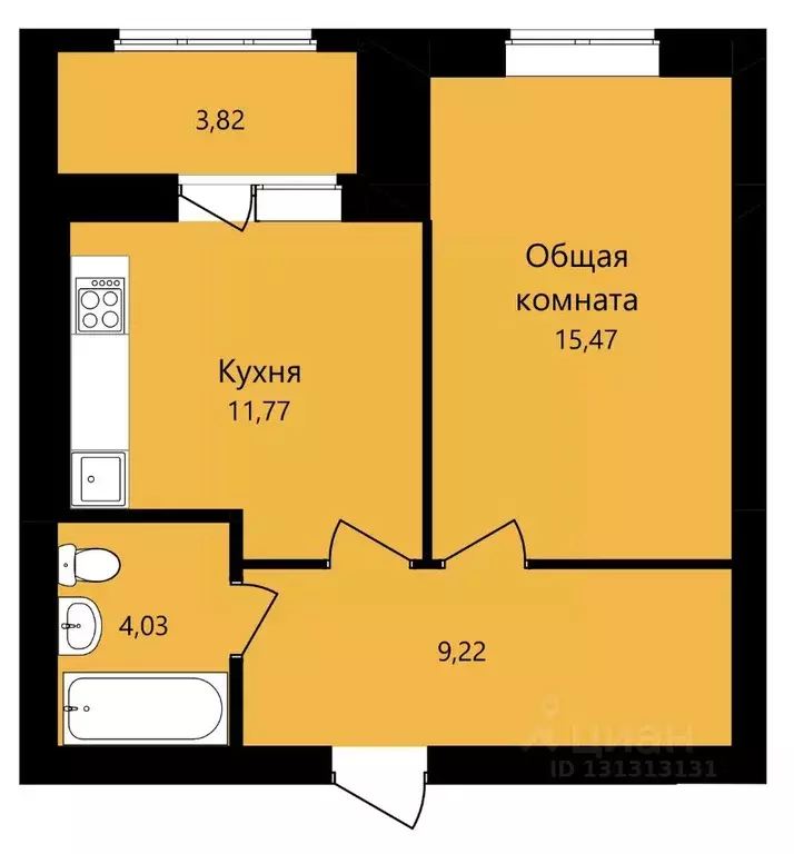 1-к кв. Мордовия, Саранск ул. Филатова, 15 (40.49 м) - Фото 1
