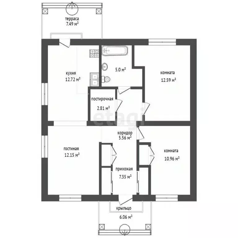 Дом в Ярославская область, Рыбинский муниципальный округ, д. Ефремцево ... - Фото 1