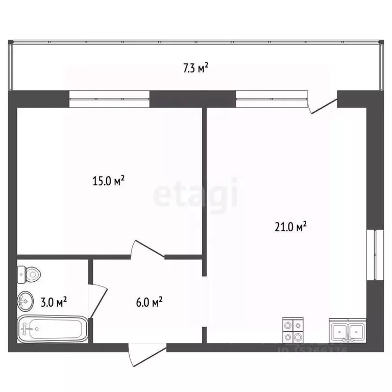 1-к кв. Тюменская область, Тобольск 15-й мкр, 39 (45.2 м) - Фото 1
