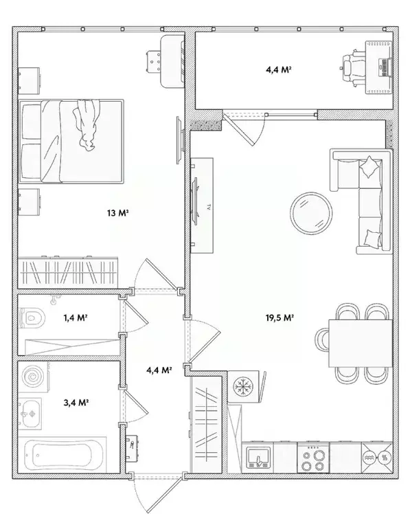 1-к кв. Орловская область, Орел Раздольная ул., 29 (41.8 м) - Фото 1
