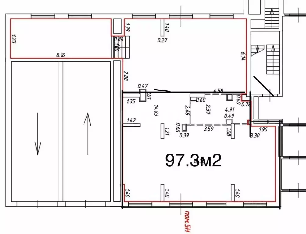 Помещение свободного назначения в Москва ул. Большое Понизовье, 8 (97 ... - Фото 1