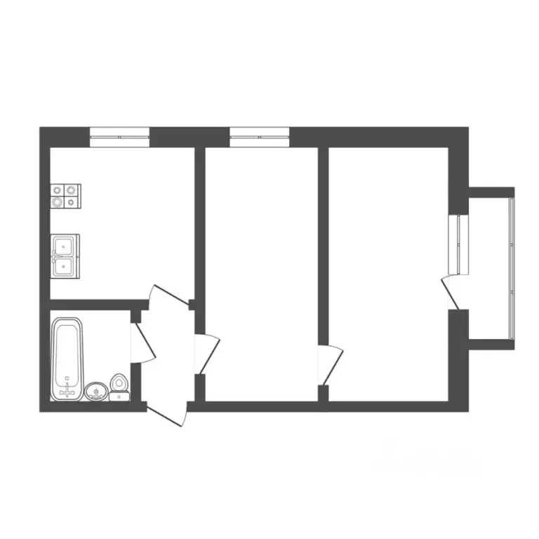 2-к кв. Тюменская область, Тюмень ул. Пермякова, 7а (46.7 м) - Фото 1