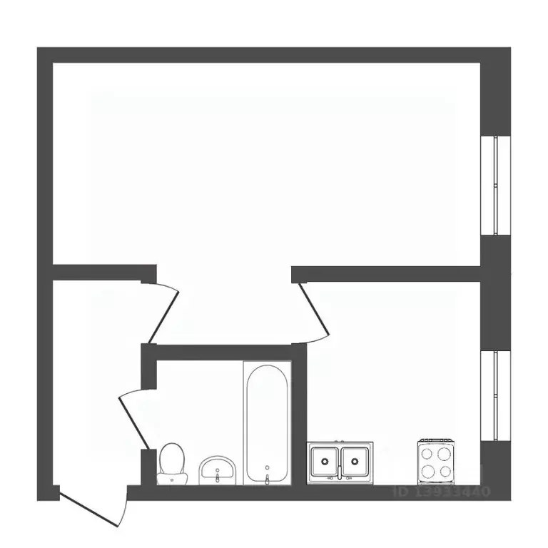 1-к кв. Тюменская область, Тюмень ул. Пермякова, 24 (29.6 м) - Фото 2