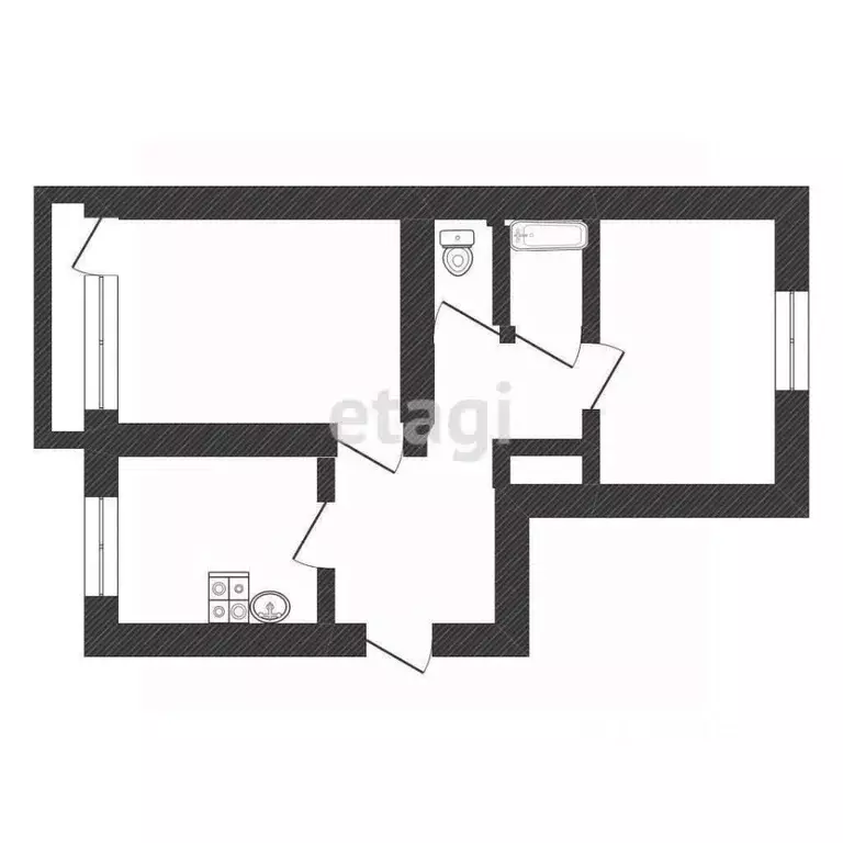 2-к кв. Смоленская область, Дорогобуж ул. Чистякова, 6 (51.1 м) - Фото 1