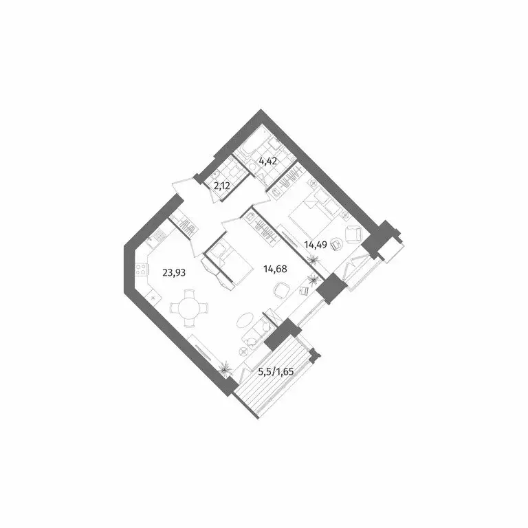 2-комнатная квартира: Санкт-Петербург, Лиственная улица, 20к2 (68.7 м) - Фото 1