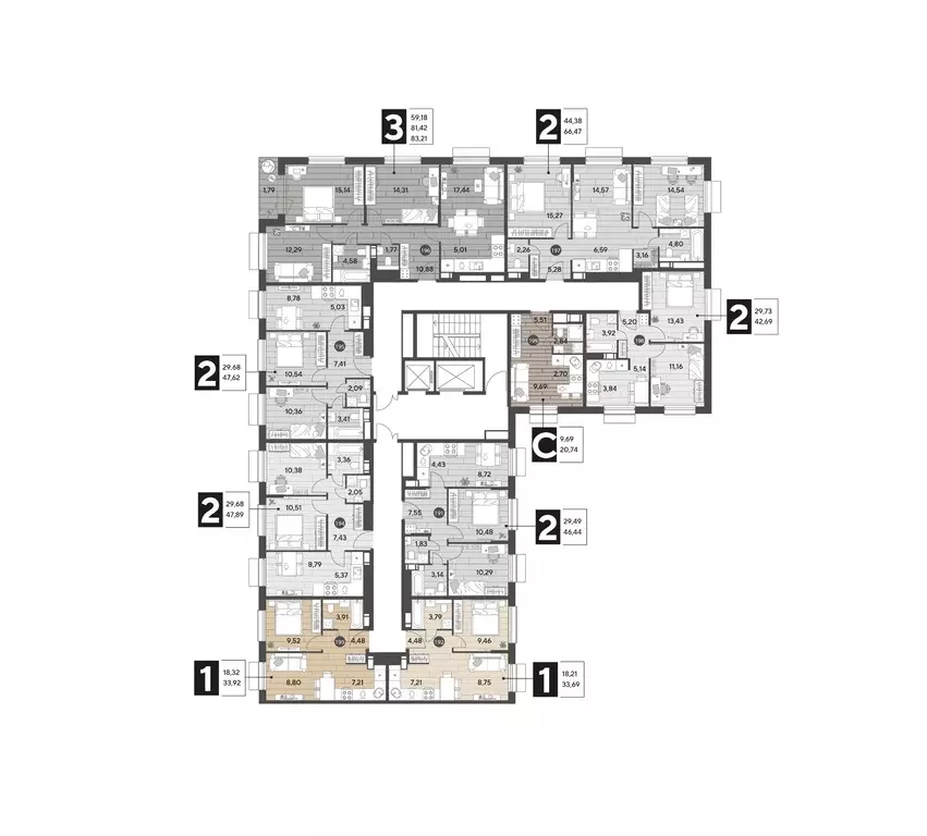 2-к кв. Московская область, Пушкино Публицист жилой комплекс (46.44 м) - Фото 2