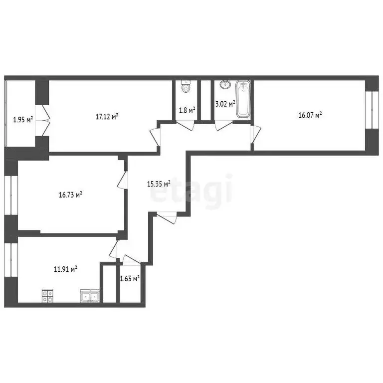 3-комнатная квартира: Реутов, Юбилейный проспект, 45 (88.4 м) - Фото 0