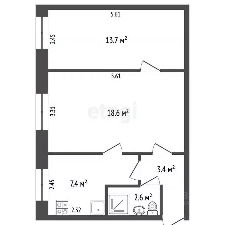2-к кв. Владимирская область, Петушки Советская пл., 10 (45.7 м) - Фото 1