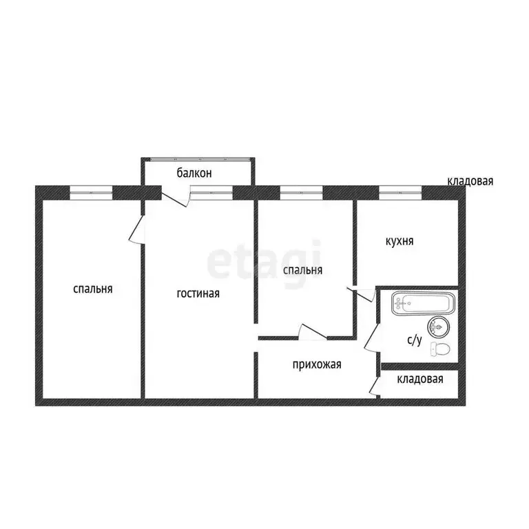 3-комнатная квартира: Кыштым, улица Интернационала, 87 (61.5 м) - Фото 0
