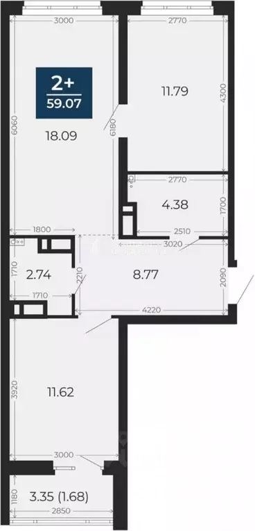2-к кв. Тюменская область, Тюменский муниципальный округ, д. Патрушева ... - Фото 2