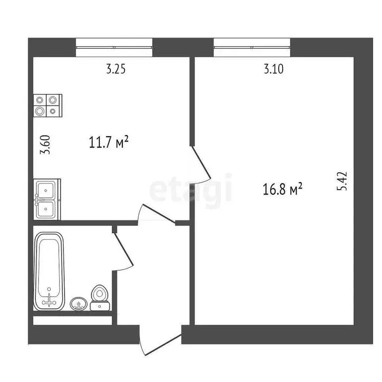 1-комнатная квартира: Вологда, улица Чехова, 19 (32 м) - Фото 1