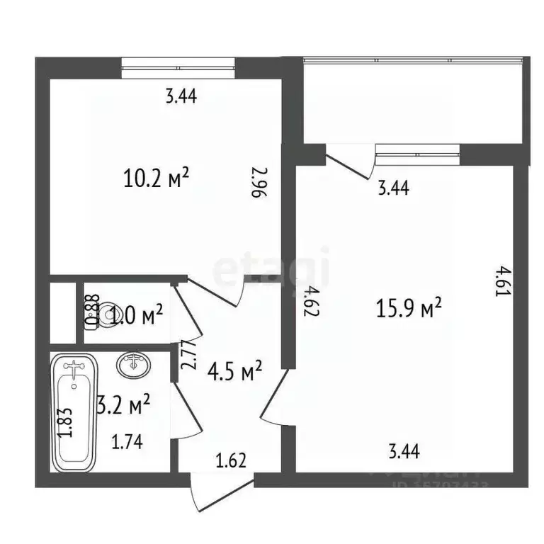 1-к кв. Санкт-Петербург ул. Маршала Казакова, 78к1 (34.8 м) - Фото 1