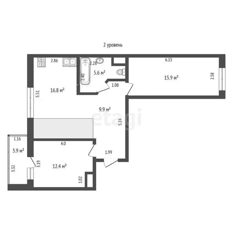 2-комнатная квартира: Тюмень, улица Тимофея Чаркова, 81к2 (93.9 м) - Фото 0