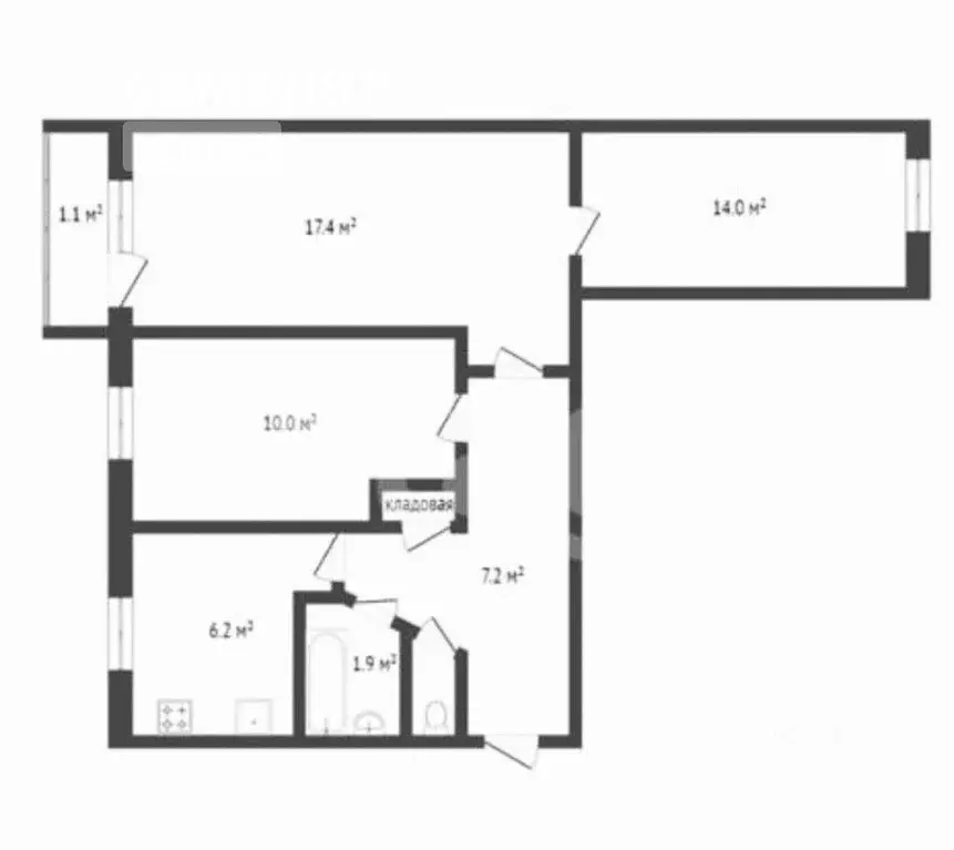 3-к кв. Севастополь ул. Новикова, 21 (60.0 м) - Фото 1