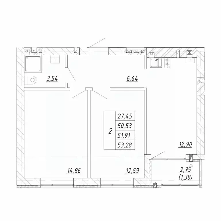 2-к кв. Калининградская область, Зеленоградск  (53.28 м) - Фото 1