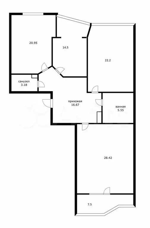 3-к. квартира, 120 м, 7/16 эт. - Фото 0