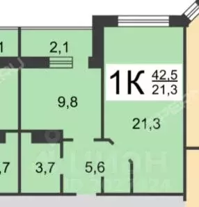 1-к кв. Нижегородская область, Нижний Новгород ул. Янки Купалы, 44 ... - Фото 2