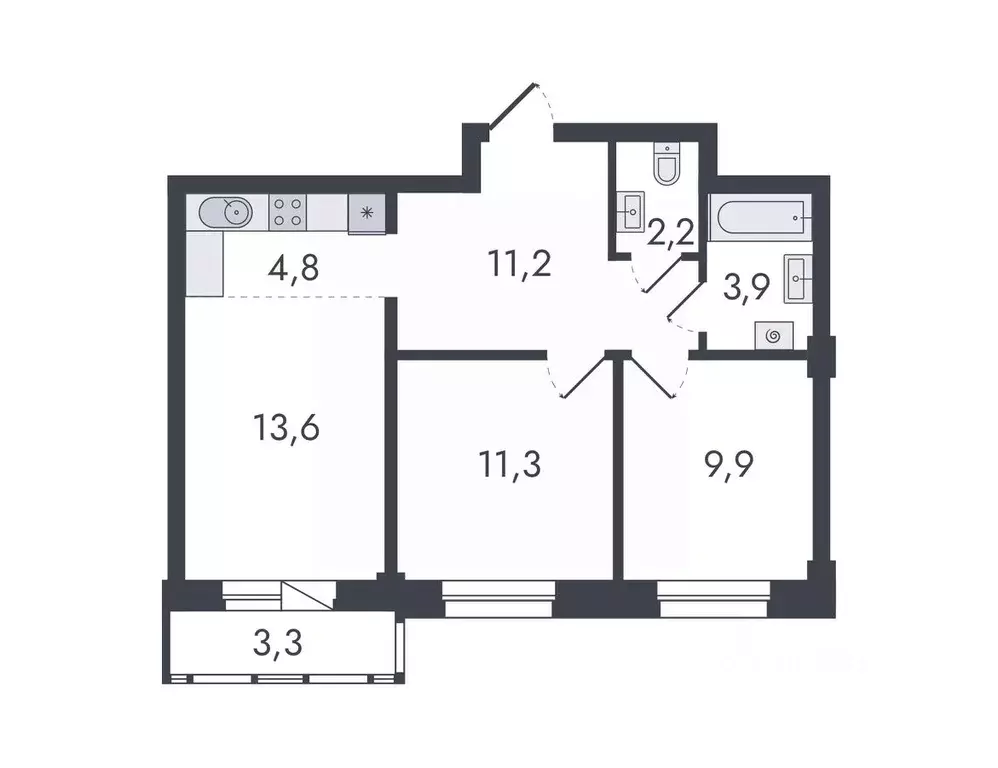 3-к кв. Кировская область, Киров ул. Чистопрудненская, 13 (60.2 м) - Фото 0