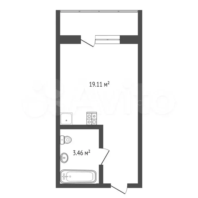 Квартира-студия, 28 м, 7/15 эт. - Фото 0