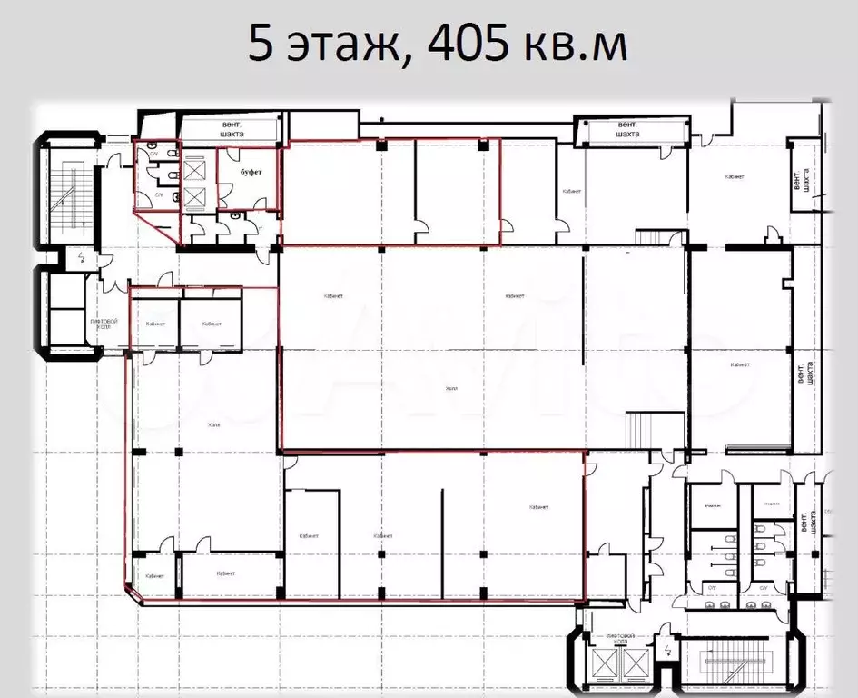 25-я налоговая, Офис Б класса, 405 м - Фото 1