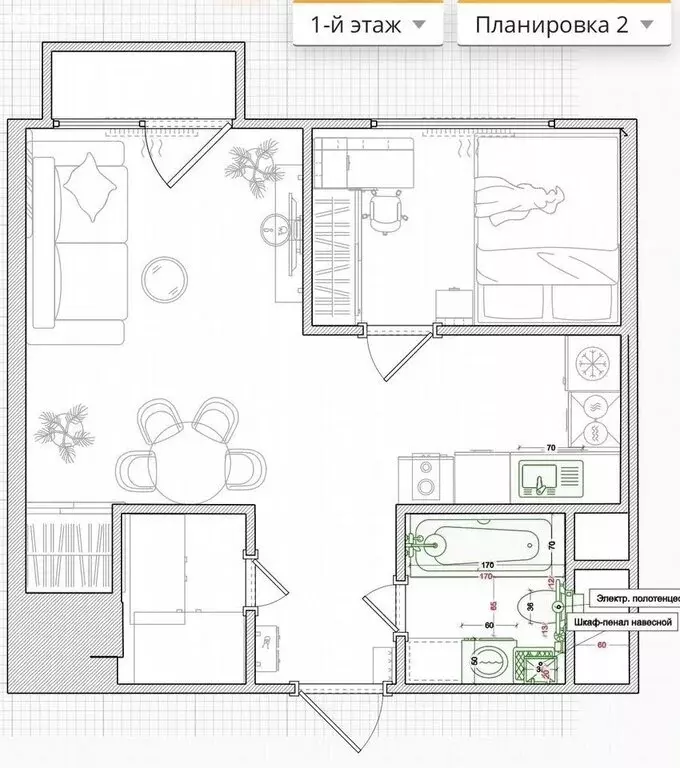 2-комнатная квартира: Москва, улица Народного Ополчения, 15к2 (40 м) - Фото 1