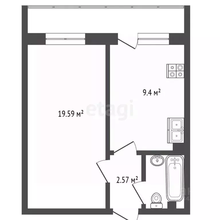 1-к кв. Тюменская область, Тюмень ул. Газовиков, 25к3 (37.5 м) - Фото 1