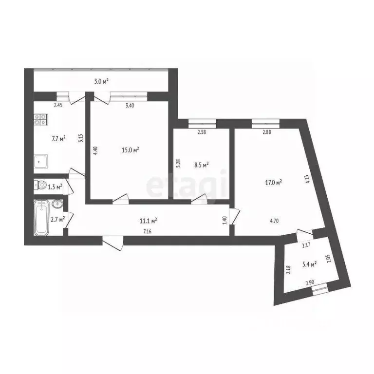3-к кв. Мордовия, Саранск Гожувская ул., 28 (68.7 м) - Фото 1
