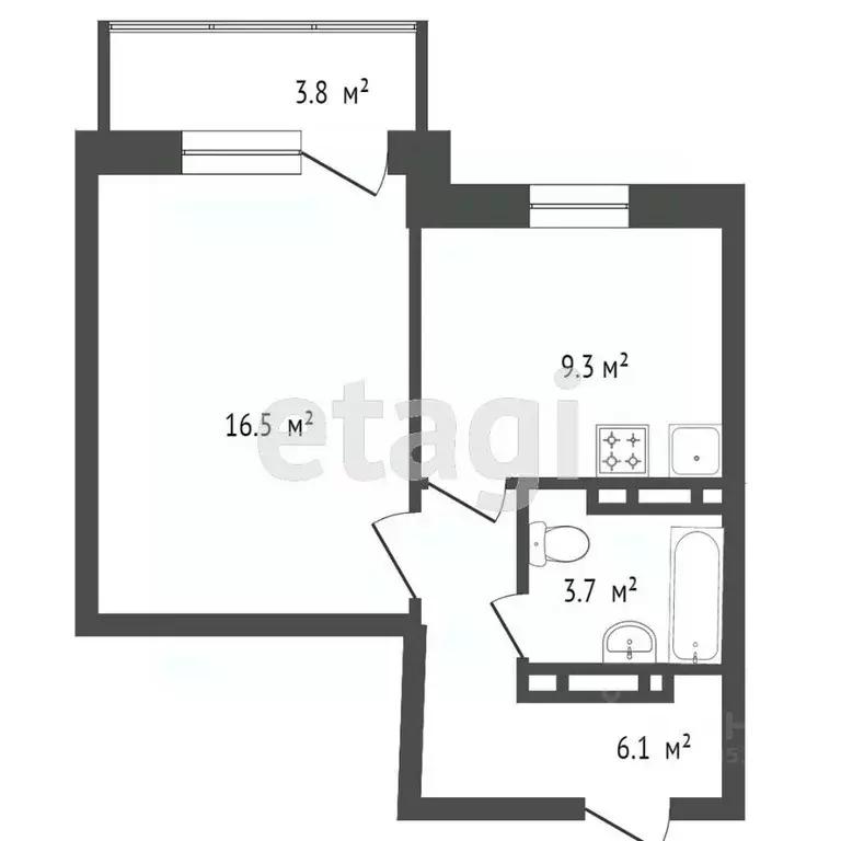 1-к кв. Красноярский край, Красноярск ул. Апрельская, 5И (35.3 м) - Фото 1