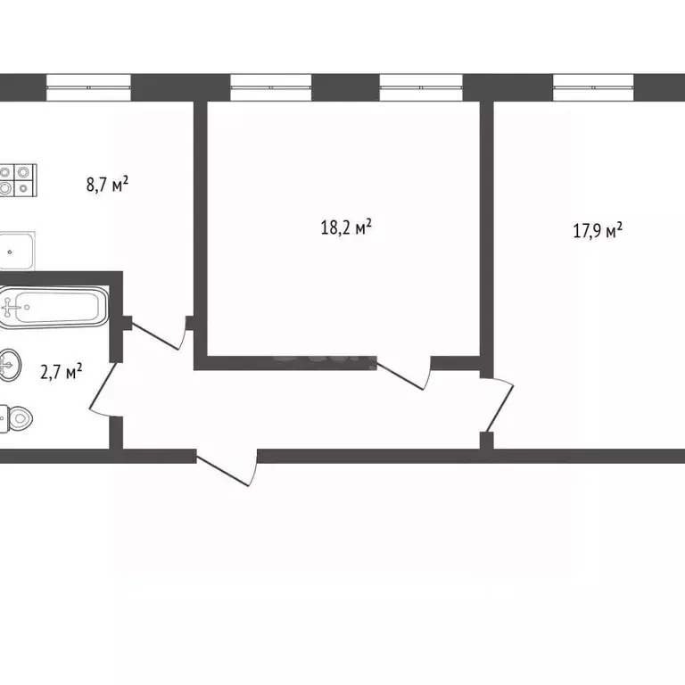 2-к кв. Тверская область, Калининский муниципальный округ, Орша пгт ... - Фото 2
