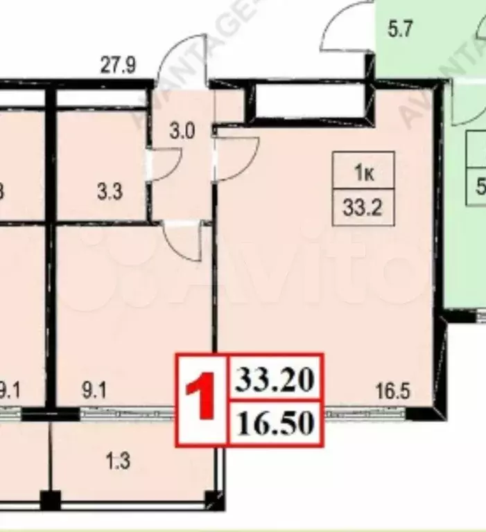 1-к. квартира, 38 м, 5/5 эт. - Фото 0