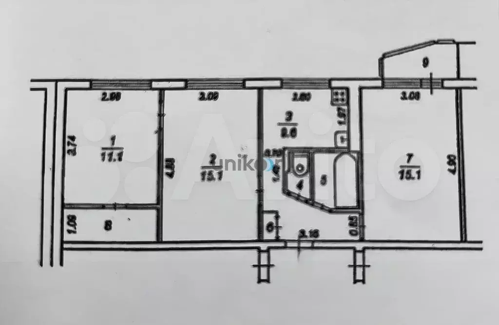 3-к. квартира, 59 м, 3/5 эт. - Фото 0