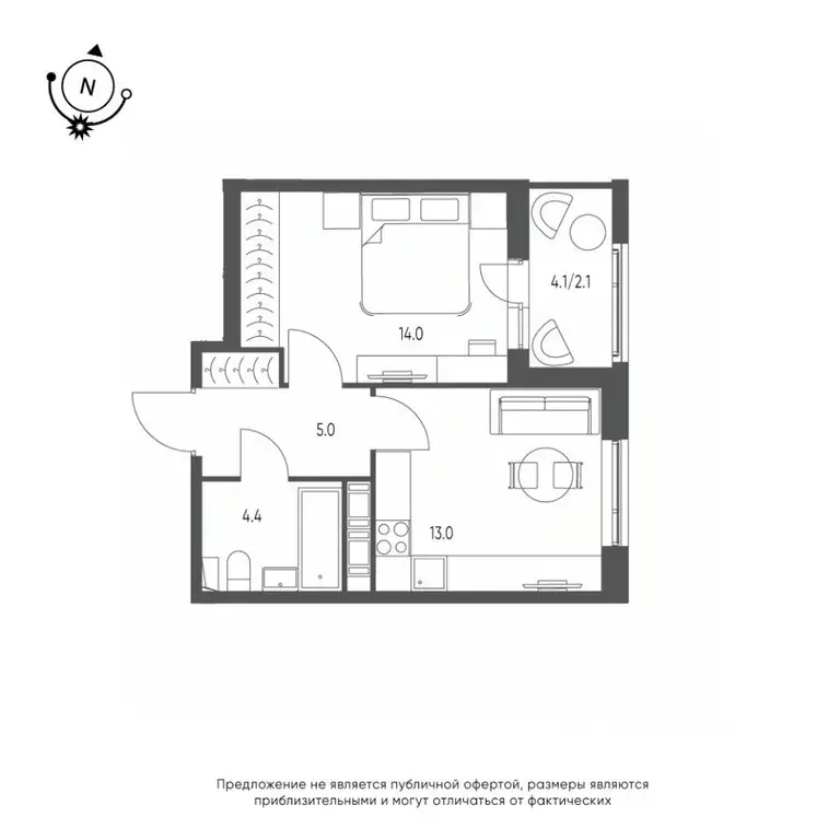 1-к кв. Омская область, Омск Зеленая река мкр,  (38.5 м) - Фото 0