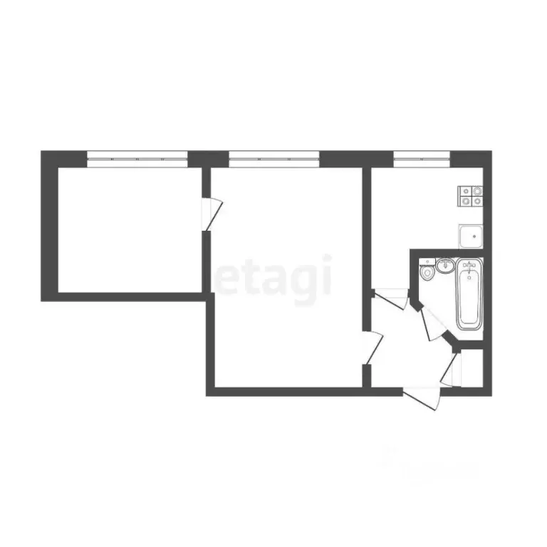 2-к кв. Томская область, Томск ул. Олега Кошевого, 70 (36.5 м) - Фото 1