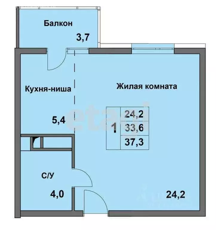 1-комнатная квартира: Анапа, Мирная улица, 29к10 (37.7 м) - Фото 0