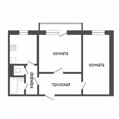 2-к кв. Красноярский край, Красноярск ул. Алексеева, 25 (55.0 м) - Фото 1