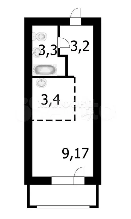 Квартира-студия, 19,2 м, 16/17 эт. - Фото 0