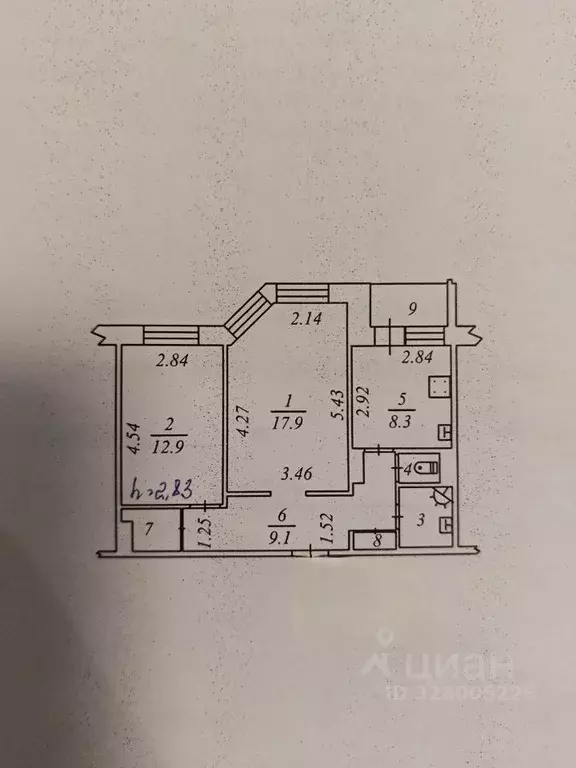 2-к кв. Ямало-Ненецкий АО, Надым Комсомольская ул., 10А (54.1 м) - Фото 2