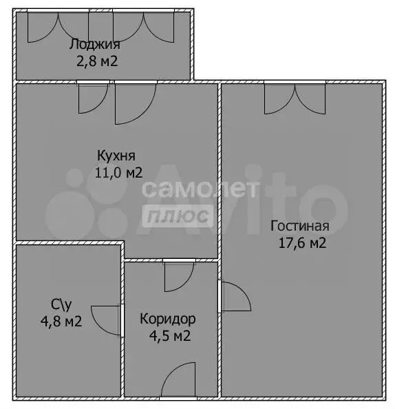 1-к. квартира, 37,9 м, 8/9 эт. - Фото 1