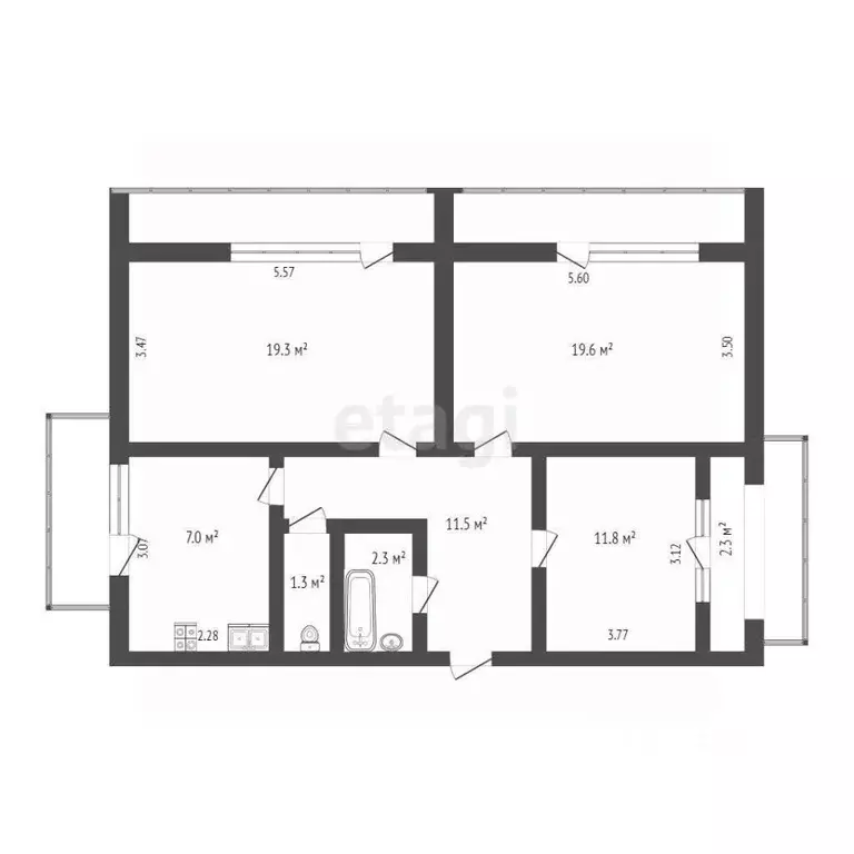 3-к кв. Севастополь ул. Лоцманская, 1 (82.3 м) - Фото 1