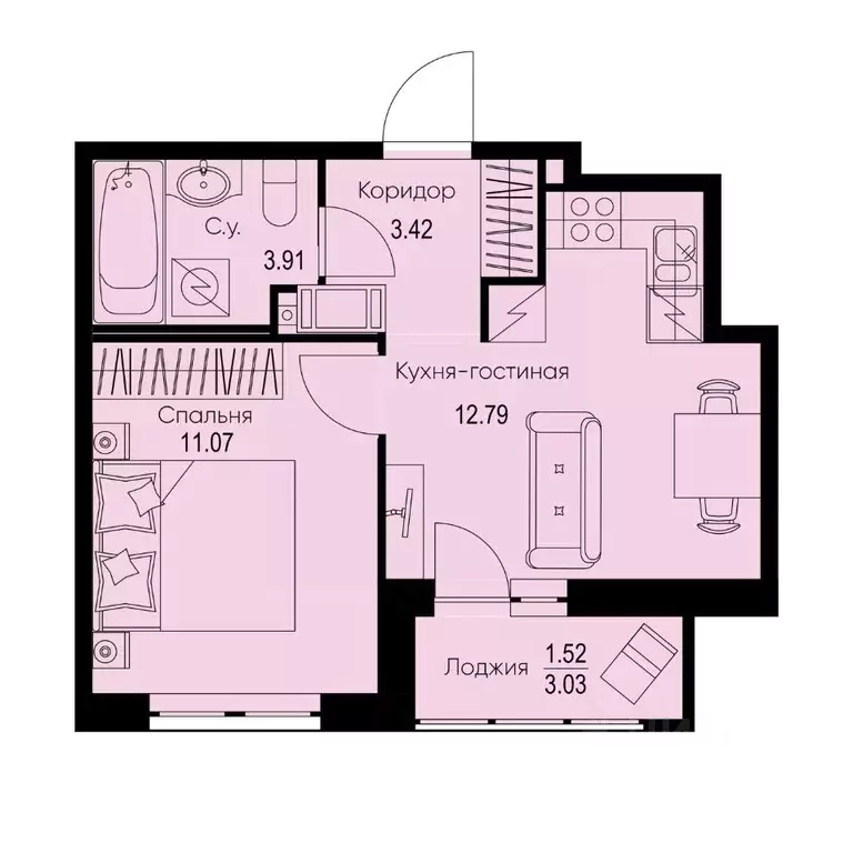 1-к кв. Ленинградская область, Всеволожский район, Заневское городское ... - Фото 1