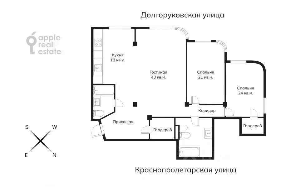 3-к кв. Москва Краснопролетарская ул., 9К2 (139.7 м) - Фото 1