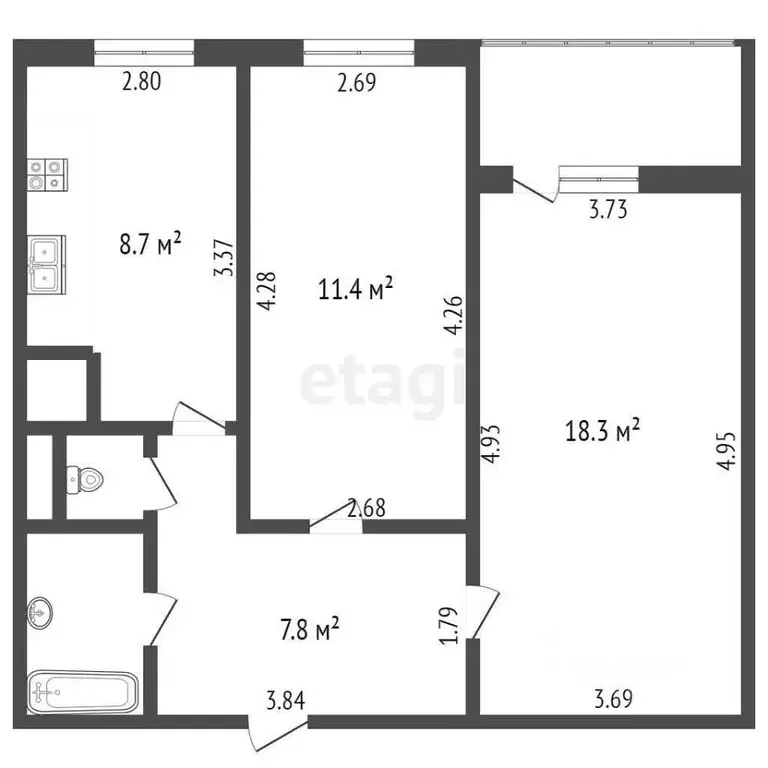 2-к кв. Москва Малая Филевская ул., 18 (50.0 м) - Фото 1