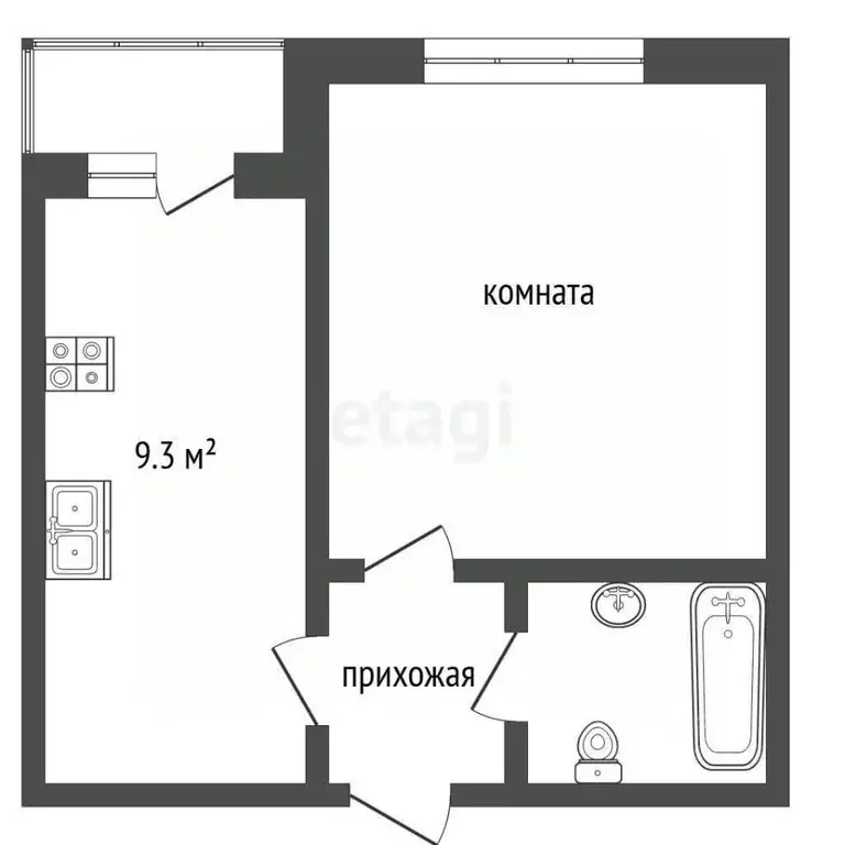 1-к кв. Тверская область, Кимры Песочная ул., 2 (35.8 м) - Фото 1