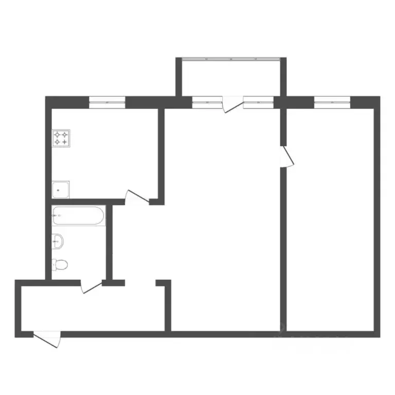 2-к кв. Тюменская область, Тюмень проезд Геологоразведчиков, 40 (44.7 ... - Фото 2
