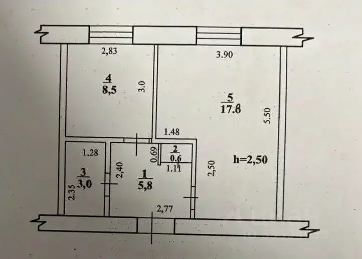 1-к кв. Башкортостан, Стерлитамак ул. Худайбердина, 101Б (35.7 м) - Фото 2