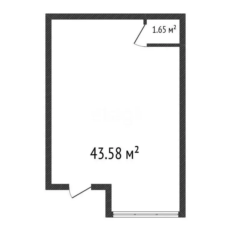 Помещение свободного назначения (43.58 м) - Фото 1
