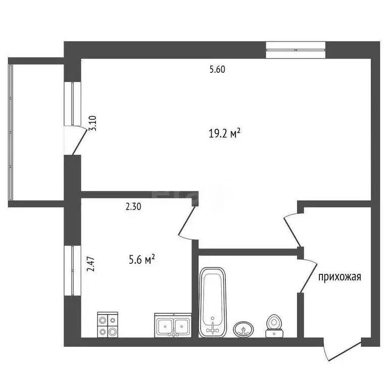 1-комнатная квартира: Тюмень, Севастопольская улица, 17 (33 м) - Фото 1
