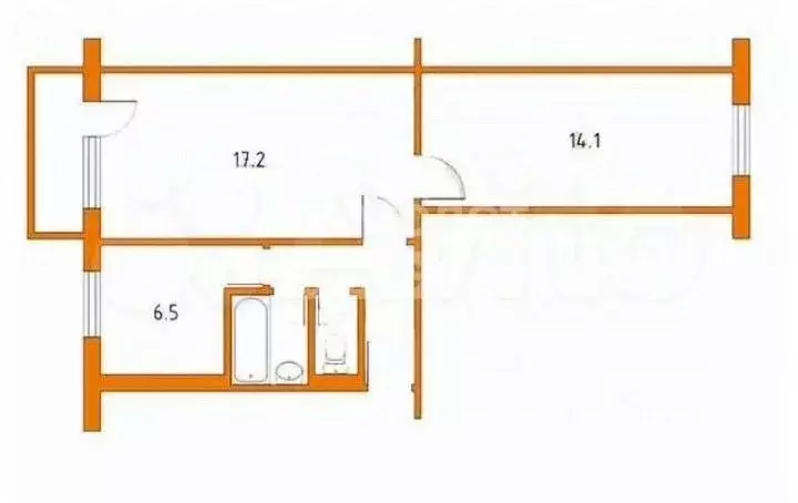 2-к кв. Липецкая область, Липецк Горняцкая ул., 1 (43.5 м) - Фото 2